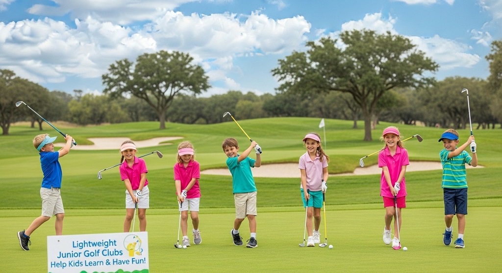 Comparison chart showing weight differences between adult clubs and youth golf sets by age group