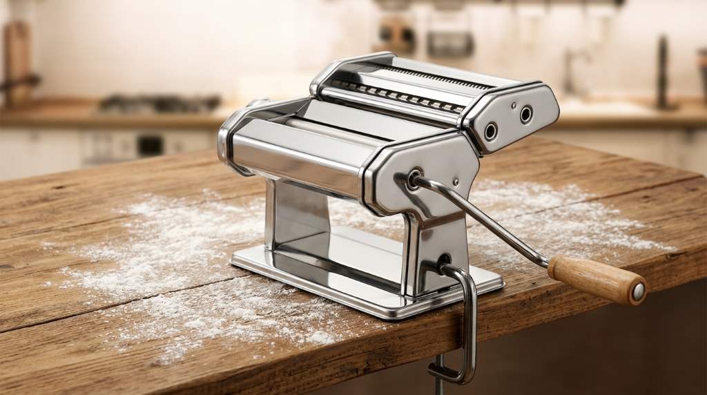 Sailnovo pasta maker cutting homemade spaghetti and fettuccine