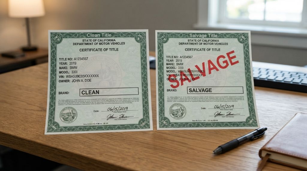 Salvage title vs. clean title comparison for used cars